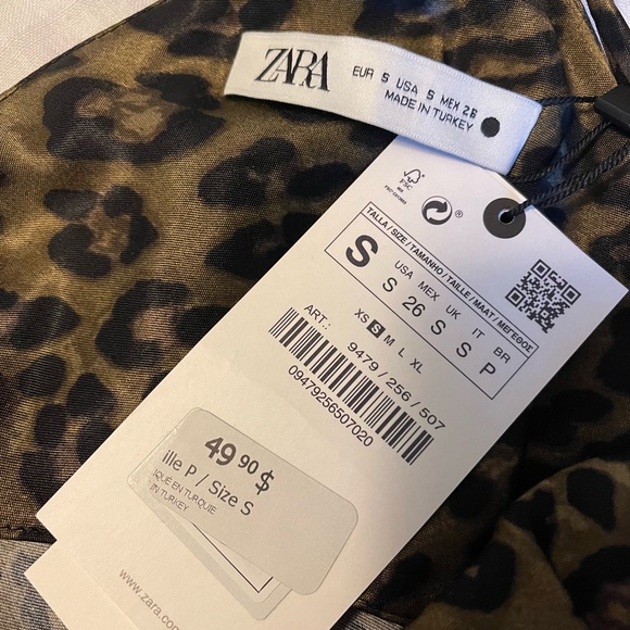 BNWT Zara animal print mini slip dress. Size small. - Picture 2 of 5
